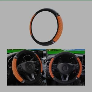 Bling...  15 In. Orange and Black Steering Wheel Cover